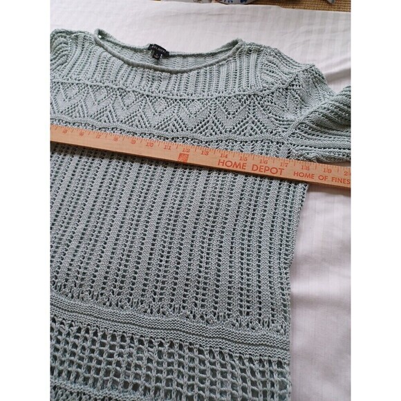 Talbots open weave sweater S crochet short sl pullover coastal granny transition - Picture 9 of 10